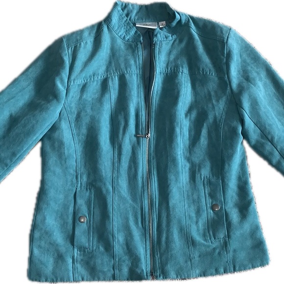 Studio Works Teal Brushed Polyester Structured Jacket - Picture 1 of 7